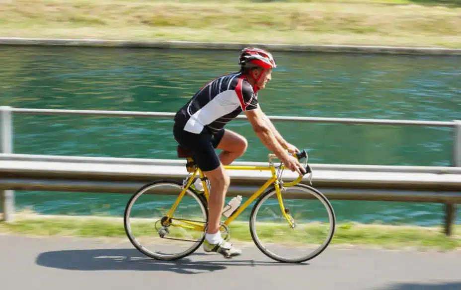 Henry rides a bicycle